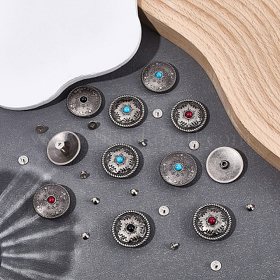 12 комплект 2-х стилей декоративных заклепок из сплава BUTT-CP0001-07A-1