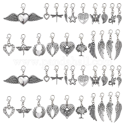 40 шт. 20 стиля подвески из сплава крыла украшения HJEW-PH02111-1