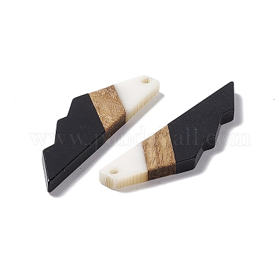 Большие подвески из непрозрачной смолы и орехового дерева X-RESI-M027-09C-1