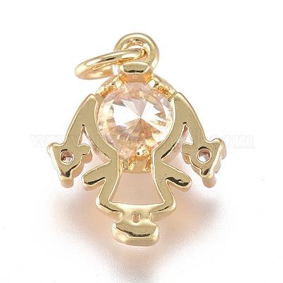 Латунные микро проложить кубического циркония подвески ZIRC-G168-51G-02-1