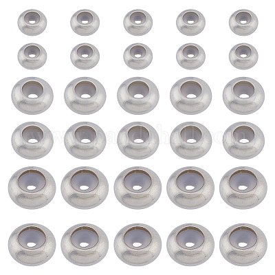 Silver Stopper Beads With Rubber Tube Slider Stopper Beads 