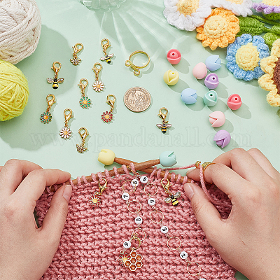 Наборы инструментов для вязания пчел и цветов своими руками HJEW-NB00059-1