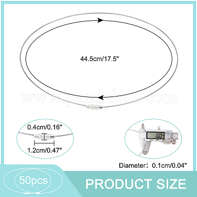 50 шт. шнур для ожерелья из нержавеющей стали 201 TWIR-UN0001-09-1