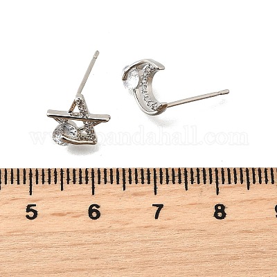 Серьги-гвоздики из циркония EJEW-M103-01P-1