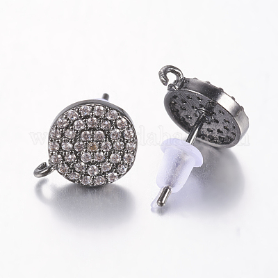 Латунные серьги-гвоздики из циркония ZIRC-E132-13A-B-1