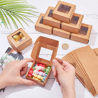 Квадратные бумажные складные подарочные коробки CON-WH0094-46B-01-1