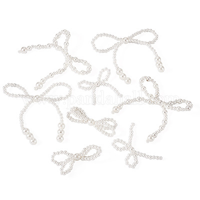 8 шт. 4 стиля пластиковых аксессуаров для бантов с имитацией жемчуга KY-TA0001-40-1