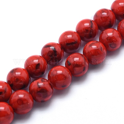 Морские раковины и синтетические бирюзовые нити из бисера в сборе X-G-G758-11-6mm-1