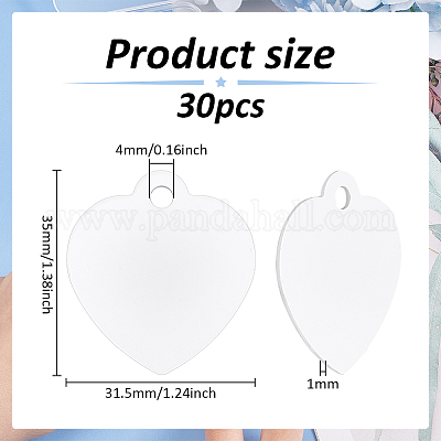 30 шт. пустые двухсторонние алюминиевые подвески с термопереносом DIY-BC0012-89C-1