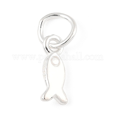 925 подвеска в виде рыбки из стерлингового серебра с соединительными кольцами и 925 штампами STER-R013-03S-1