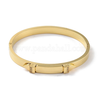 Pvd вакуумное покрытие стрелка нержавеющая сталь 304 с хрустальными стразами шарнирные браслеты BJEW-G700-03G-1