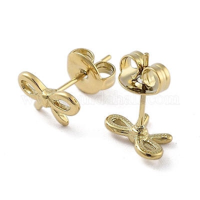 Серьги-гвоздики из нержавеющей стали 304 с ионным покрытием (IP) EJEW-P258-33G-1