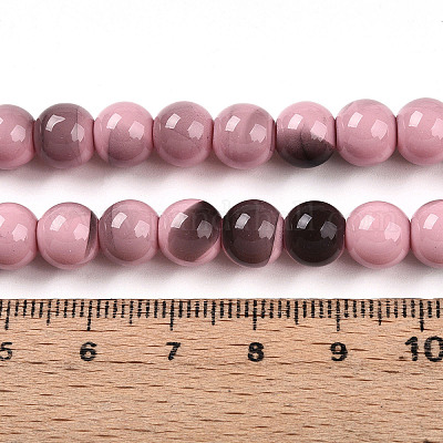 Выпечка окрашенные стеклянные бусины пряди DGLA-N013-8mm-09-1