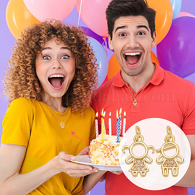 10 шт. 2 стиля латунных подвесок с микропаве из кубического циркония KK-GA0001-55-1