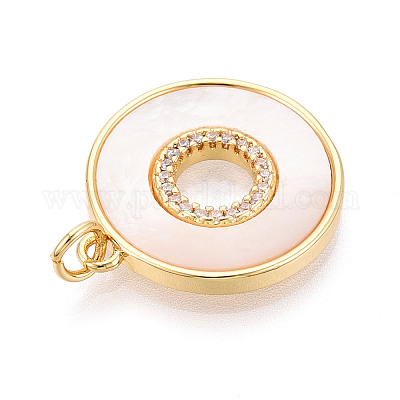 Латунные микропаве прозрачные подвески с фианитом KK-N268-42G-1