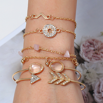 6шт. 6 стиля браслетов из железного сплава для женщин JJ5494-8-1