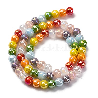 Нити стеклянных бусин с гальваническим покрытием и градиентным цветом LAMP-M023-03-1