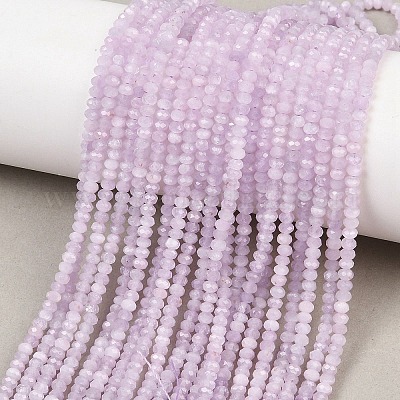 Нити из граненых ронделей из натурального кунцита&nbsp;G-B175-A16-2x3mm-1