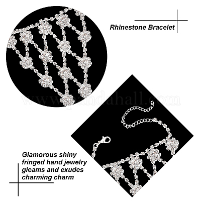 2шт. 2-х стильный браслет с теннисным кольцом и кристаллами из горного хрусталя BJEW-AN0001-11-1