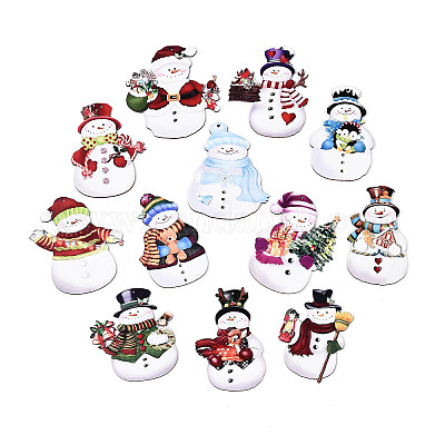 24 шт. подвесных украшений из дерева с односторонней УФ-печатью WOOD-N020-35-1