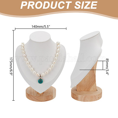 Подставки для ожерелий из искусственной кожи и дерева NDIS-WH0020-02A-01-1