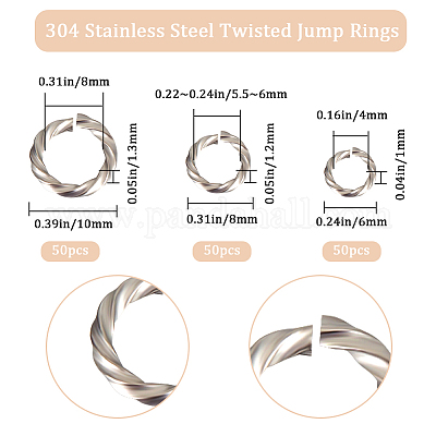 150 шт. 3 стиля соединительных колец из нержавеющей стали 304 STAS-BBC0002-94-1