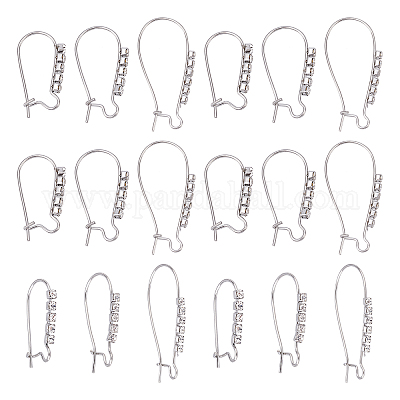 Wholesale UNICRAFTALE 18pcs Stainless Steel Kidney Ear Wires Hypoallergenic  Hoop Earrings Fish Hooks with Clear Cubic Zirconia 3 Sizes Dangle Earring  Hook for Jewelry Making 20~33mm 
