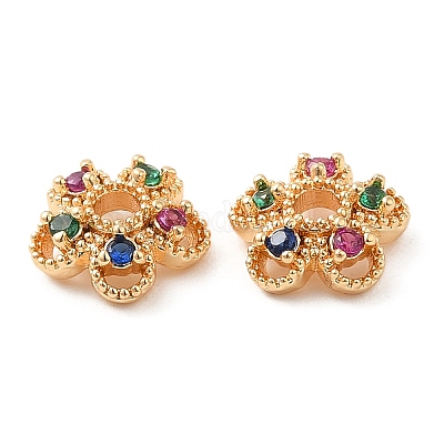 Колпачки для бусин из латуни и циркония KK-F860-67G-1