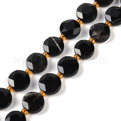 Природные обсидиана бисер нитей G-C116-A26-01-1