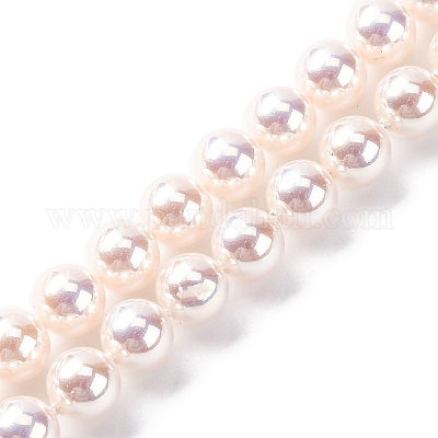 УФ-покрытие перламутровые стеклянные жемчужные бусины нити GLAA-F128-01A-T02-1