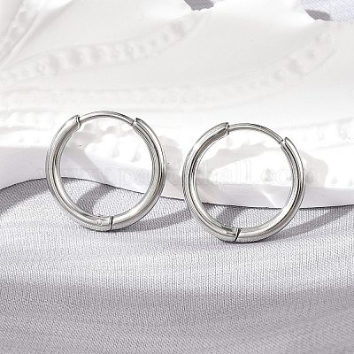 Серьги-кольца Huggie Hoop из нержавеющей стали 304 EJEW-G272-02-12mm-P-1