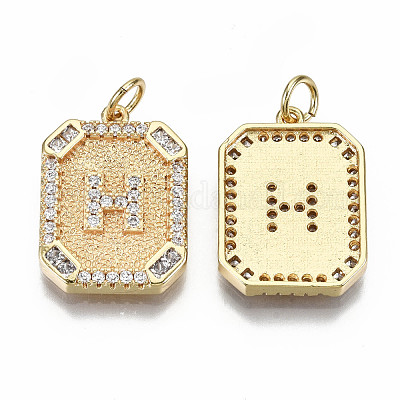 Латунные микропаве прозрачные подвески с фианитом KK-S356-234H-G-NF-1