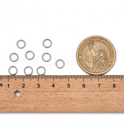 Устойчивая к потускнению фурнитура для ювелирных изделий из нержавеющей стали оригинального цвета разъемные кольца X-STAS-E010-6x1mm-2-1