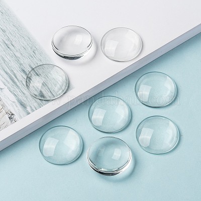 Transparente Glas Cabochons&nbsp;X-GGLA-R026-30mm-1
