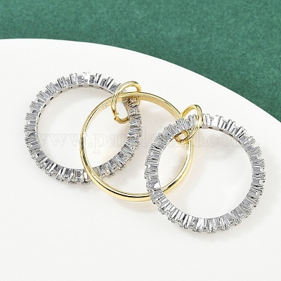 Латунные микро проложить пальцев кольца кубического циркония RJEW-D325-01PG-02-1