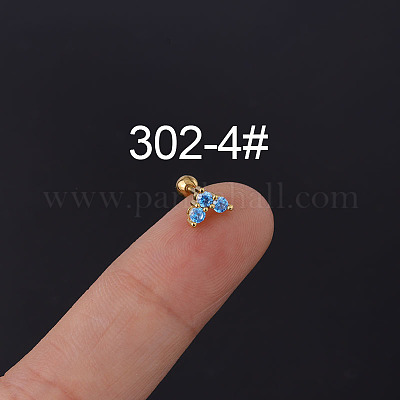 Серьги-гвоздики из хирургической нержавеющей стали 316L с микровставками из кубического циркония WGC0D6C-04-1