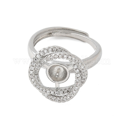Цветочная латунь микропаве кубический цирконий регулируемые настройки кольца KK-K297-09P-1