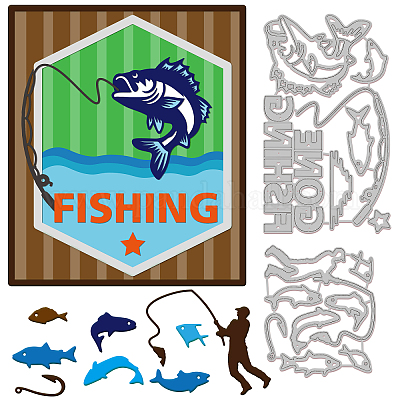 Wholesale GLOBLELAND 2Pcs Fishing Cutting Dies Metal Gone Fishing
