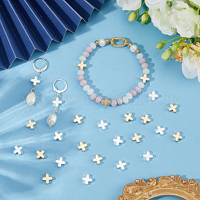 40шт 2 цвета латунные бусины&nbsp;KK-BBC0022-64-1