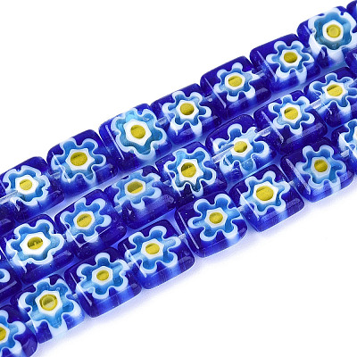 Ручной работы millefiori стеклянные бусины нитки LAMP-T022-10M-1