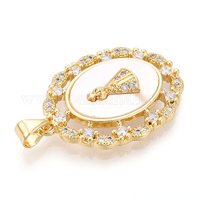 Латунные микропаве прозрачные подвески с фианитом KK-N268-33G-1