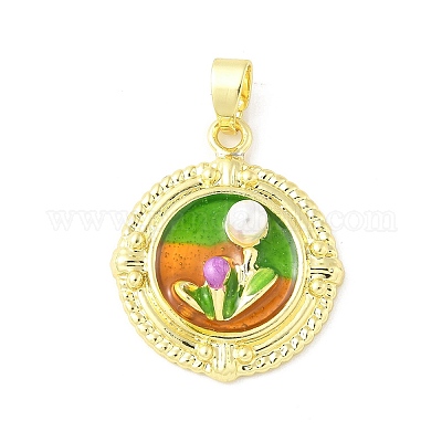 Латунь эмаль подвески KK-Z101-09G-F02-1