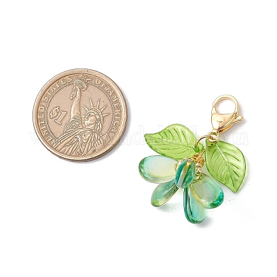 Подвески из цветочного стекла украшения HJEW-MZ00213-1