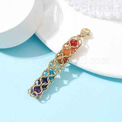 Чакра натуральный драгоценный камень мешочек кулон украшение HJEW-JM01611-02-1