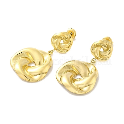 Серьги-гвоздики из нержавеющей стали 304 с ионным покрытием (IP) EJEW-K268-08G-1