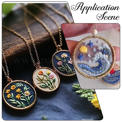 20 коробка деревянных пялец для вышивания&nbsp;EMBR-SC0001-04B-1