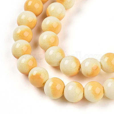 Выпечка окрашенные стеклянные бусины пряди DGLA-N012-8mm-03-1