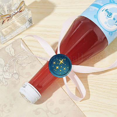 Латунная восковая печать с деревянной ручкой AJEW-WH0412-0323-1