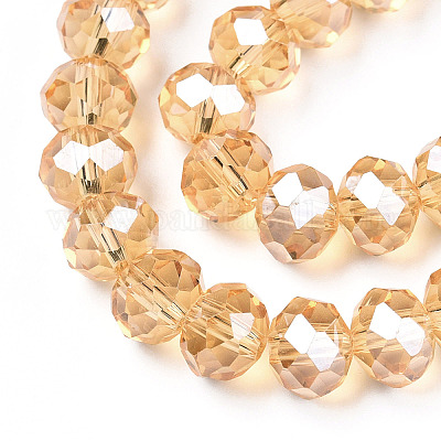 Стеклянные бусины с гальваническим покрытием  EGLA-A034-T8mm-A30-1