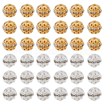 120 шт. 2-х цветные бусины из сплава со стразами RB-HY0001-05-1